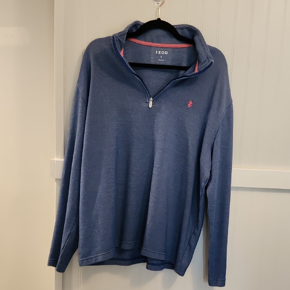 Izod Blue Zip Up Sweater with Classic Design